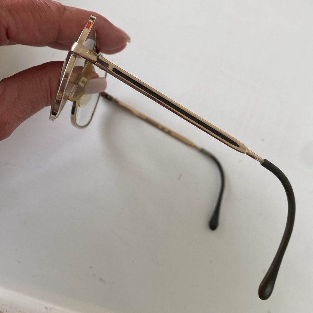 Vintage Sferoflex Aviator Oversize Men’s Goldtone Eyeglasses - Made in Italy. - Picture 10 of 16
